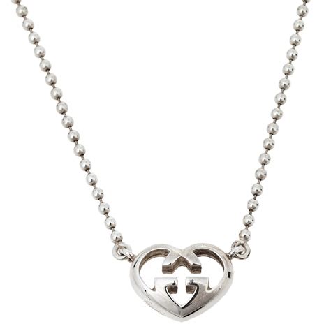 gucci britt silver necklace|Gucci necklace with pendant.